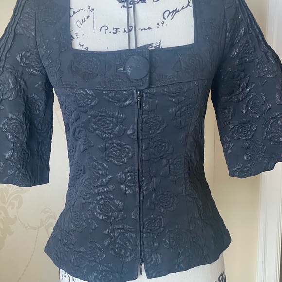 ANNE FONTAINE NAISSE BLACK ZIP JACKET / TOP - Picture 2 of 12